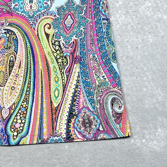 Tommy Hilfiger A Line Dress Size 4 Colorful Paisley Bell Sleeve Boho Dress - Picture 5 of 11